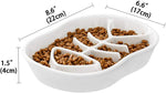 White Ceramic Slow Feeder Pet Bowl