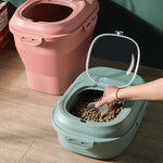 Foldable Pet Food Storage Containers Large Capacity Airtight Dog Cat Dry Food Storage Sealed Bucket Pet Accessories