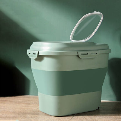 Foldable Pet Food Storage Containers Large Capacity Airtight Dog Cat Dry Food Storage Sealed Bucket Pet Accessories