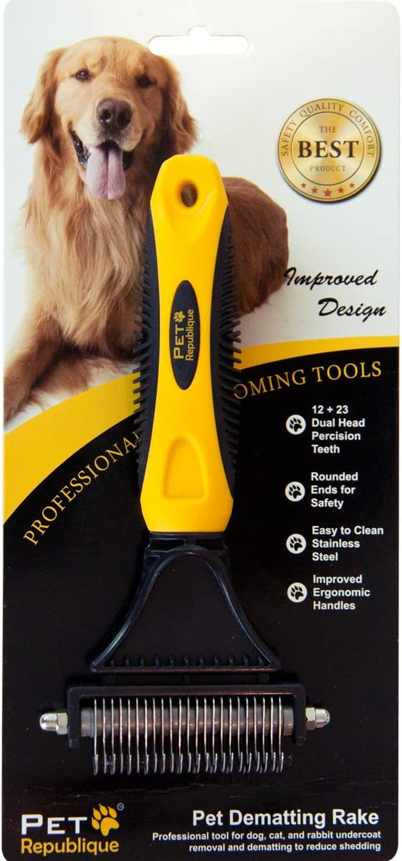 Dog Dematting Tool – Matt Splitters for Dogs, Cats, Rabbits, Long Haired Breed Pets – Effective Pet Dematting, Mat Remover, De-Matting Comb, or Dematter - Regular 12+23 Teeth Design