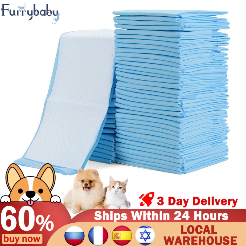 Super Absorbent Pet Diaper Dog Training Pee Pads Disposable Healthy Nappy Mat for Cats Dog Diapers Quick-Dry Surface Mat