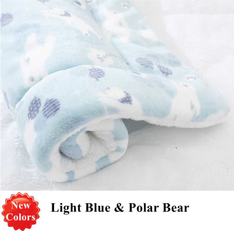 Pet Sleeping Mat Warm Dog Bed Soft Fleece Pet Blanket