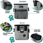 Dog Training Pouch Bag with Waist Shoulder Strap, Poop Bag Dispenser and Collapsible Bowl 