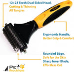 Dog Dematting Tool – Matt Splitters for Dogs, Cats, Rabbits, Long Haired Breed Pets – Effective Pet Dematting, Mat Remover, De-Matting Comb, or Dematter - Regular 12+23 Teeth Design