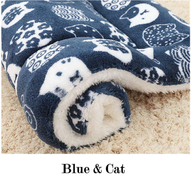 Pet Sleeping Mat Warm Dog Bed Soft Fleece Pet Blanket